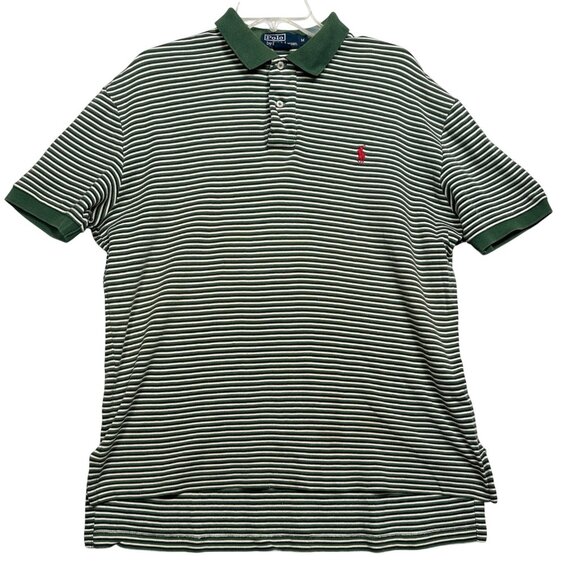 Polo Ralph Lauren Other - Polo Ralph Lauren Men’s Striped Short Sleeve Polo Shirt Green/White Size M